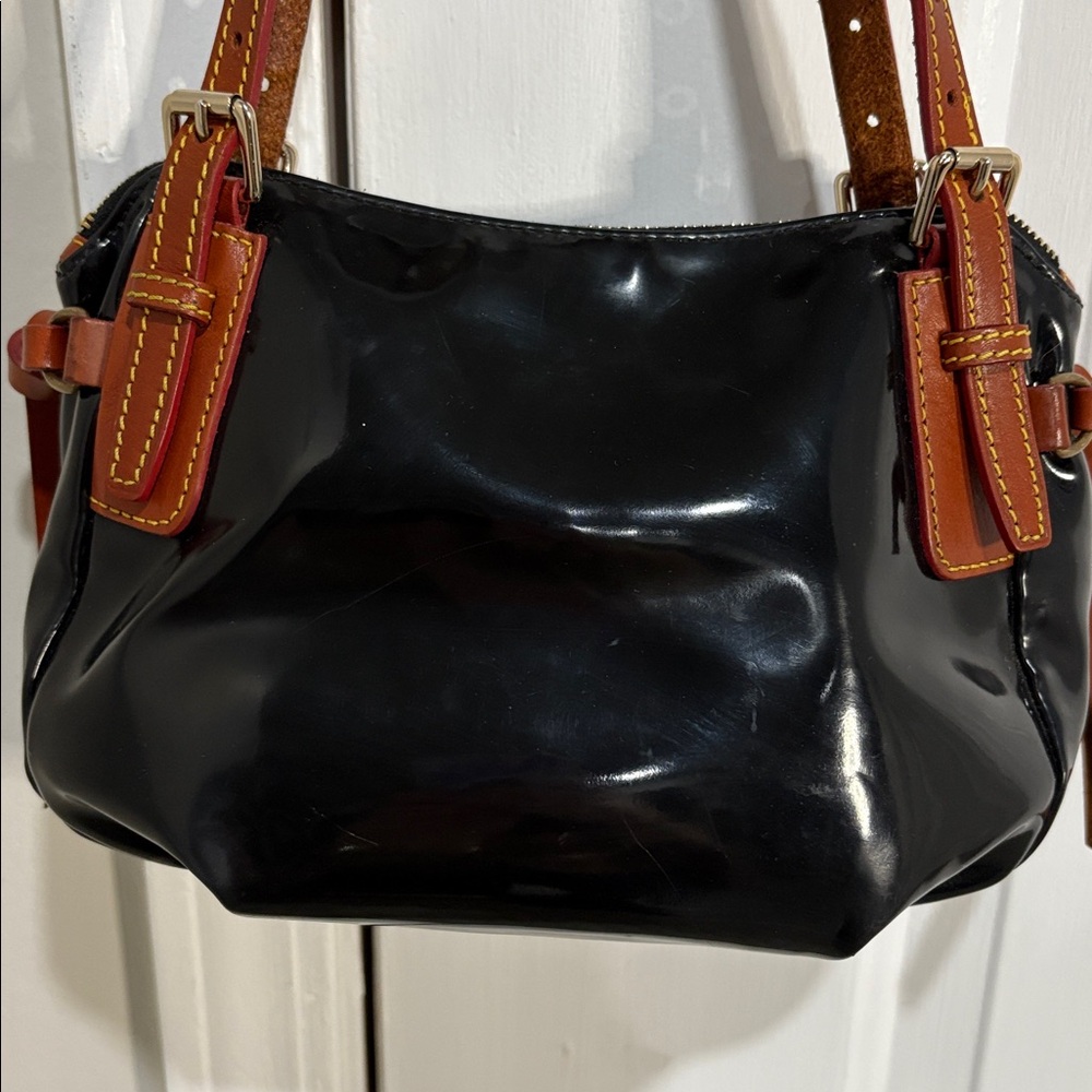 Dooney & Bourke Patent Leather Bag with Leather Accents - Picture 3 of 14